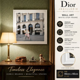 Home Luxe Interiors Dior Joaillerie White Step Frame Luxury Wall Art 40X40Cm Home Decor - thumbnail 6