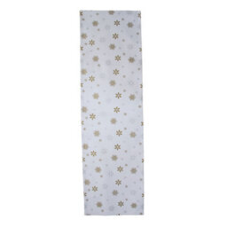Homescapes Cotton Christmas Gold Snowflake Table Runner - thumbnail 2