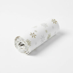 Homescapes Cotton Christmas Gold Snowflake Table Runner - thumbnail 3