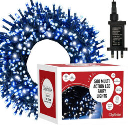 Globrite 50M 500 Led Fairy Lights Blue White Plug In Indoor Outdoor String Lights With 8 Modes