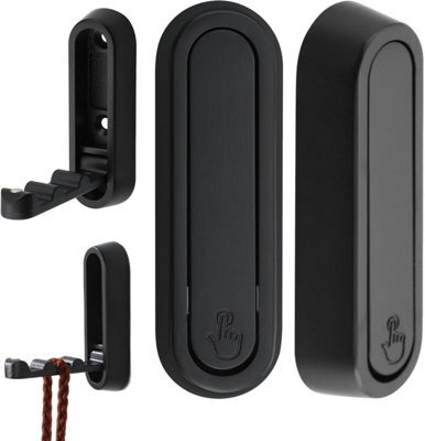 2 Pack Wall Hooks, 7.3 X 2.4 Cm, Retractable 90-Degree Folding Hook, Practical And Durable, Black - image 1