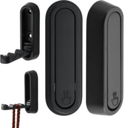 2 Pack Wall Hooks, 7.3 X 2.4 Cm, Retractable 90-Degree Folding Hook, Practical And Durable, Black - thumbnail 1