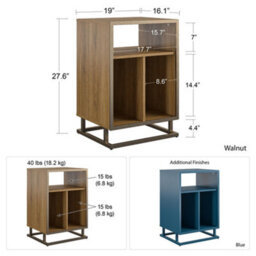 Novogratz Regal Turntable Stand In Walnut Look - thumbnail 4