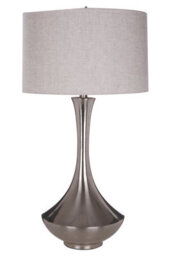 Orsina Chrome Table Lamp With Fabric Shade, Metal Lighting Feature For Side Table Or Console, Home Lighting - thumbnail 1