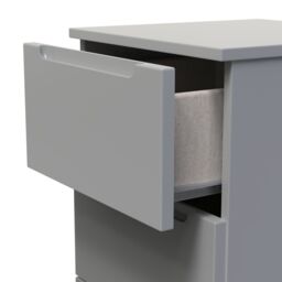 Messina Ready Assembled Matt Grey No Effect 3 Drawer Bedside Chest (H)685mm (W)370mm (D)390mm - thumbnail 4