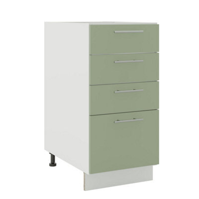 Jd Greta Adjustable Legs Kitchen Drawer Unit 400mm Storage Cabinet With Door Shelf 40Cm - Sage Green Matt - image 1