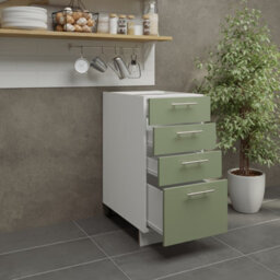 Jd Greta Adjustable Legs Kitchen Drawer Unit 400mm Storage Cabinet With Door Shelf 40Cm - Sage Green Matt - thumbnail 3
