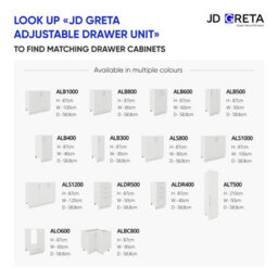 Jd Greta Adjustable Legs Kitchen Drawer Unit 400mm Storage Cabinet With Door Shelf 40Cm - Sage Green Matt - thumbnail 5