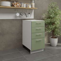 Jd Greta Adjustable Legs Kitchen Drawer Unit 400mm Storage Cabinet With Door Shelf 40Cm - Sage Green Matt - thumbnail 2