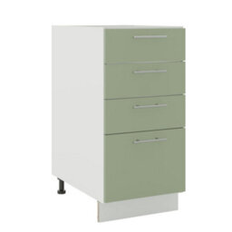 Jd Greta Adjustable Legs Kitchen Drawer Unit 400mm Storage Cabinet With Door Shelf 40Cm - Sage Green Matt