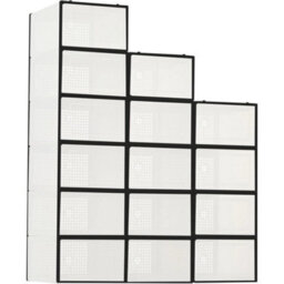 15X Stackable Plastic Shoe Storage Boxes Black