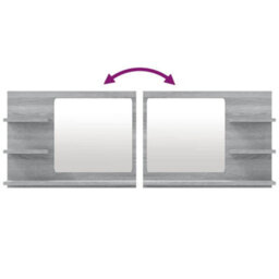 Walplus Bathroom Mirror Grey Sonoma 60X10.5X45 Cm Engineered Wood - thumbnail 5