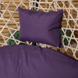 Samuel Alexander Hanging Garden Rattan Egg Chair With Steel Frame And Waterproof Cover In Indigo - thumbnail 6