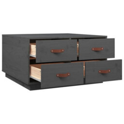 Berkfield Rustic Coffee Table Grey 80X80X45 Cm Solid Wood Pine - thumbnail 7