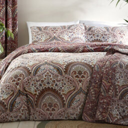 Dreams & Drapes Palais Rich Jacobean Damask Multicoloured Print Duvet Cover Set - thumbnail 4