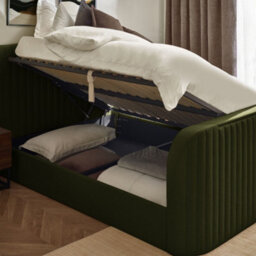 Hermione Green Fabric Ottoman Storage Tv Bed Frame - 4Ft6 Double - thumbnail 5