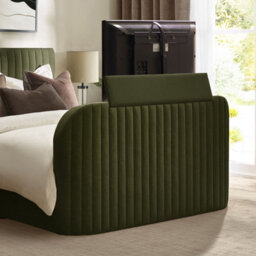 Hermione Green Fabric Ottoman Storage Tv Bed Frame - 4Ft6 Double - thumbnail 6