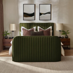 Hermione Green Fabric Ottoman Storage Tv Bed Frame - 4Ft6 Double - thumbnail 3