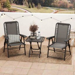 Outsunny 3 Pieces Folding Garden Bistro Set With Cup Holders, Black - thumbnail 9