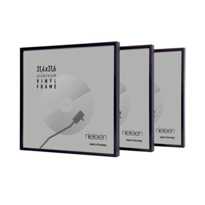 Nielsen 12In Vinyl Record Display Frames, Aluminium, Jet Matt Black, 32X33Cm - Set Of 3 - image 1