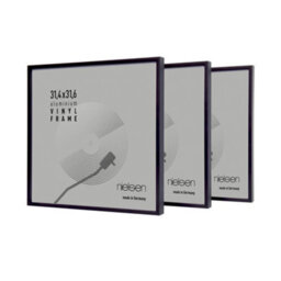 Nielsen 12In Vinyl Record Display Frames, Aluminium, Jet Matt Black, 32X33Cm - Set Of 3 - thumbnail 1
