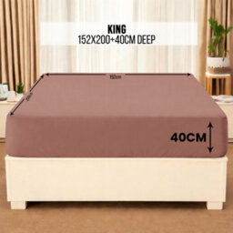 Aspire Homeware Peach Fitted Sheet 40 Cm Extra Deep Pocket Hypoallergenic Bed Sheet Microfiber (L)200Cm X (W)152Cm,king - thumbnail 7