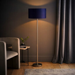 Valuelights Charles Chrome Floor Lamp With Navy Velvet Shade - thumbnail 5