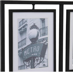 Deenz Sleek Black Metal 3 Picture Modern Contemporary Photo 6X4 '' Frame Display Multi Aperture Design Home Decor Wall Hung - thumbnail 2