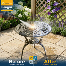 Homeology Bangui Grey Garden And Patio Cast Aluminium Bistro Table - thumbnail 6
