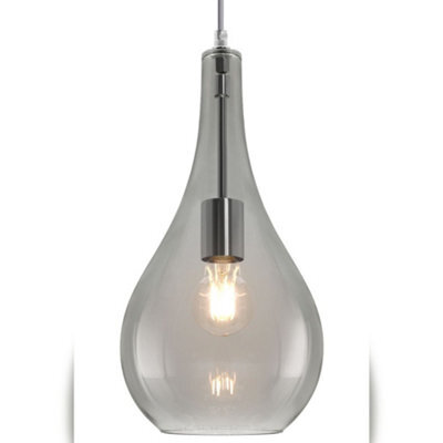 Long Life Lamps Company Modern Smoky Grey Glass Ceiling Pendant Light M0213 - image 1