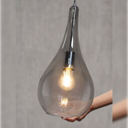 Long Life Lamps Company Modern Smoky Grey Glass Ceiling Pendant Light M0213 - thumbnail 7