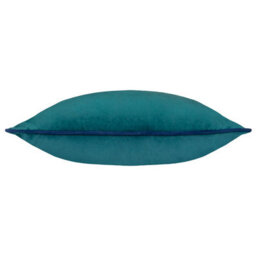 furn. Furn Meridian Velvet Piped Polyester Filled Cushion, Teal/navy, 55 X 55Cm - thumbnail 2