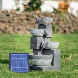 Living And Home Outdoor Solar Powered Garden Water Feature Fountain Rockery Decor 465 mm - thumbnail 3