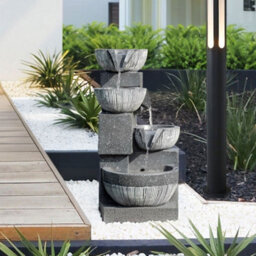 Living And Home Outdoor Solar Powered Garden Water Feature Fountain Rockery Decor 465 mm - thumbnail 1