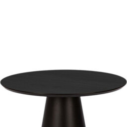 Cone 630 Modern Coffee Table Oak Veneer Top With Black Edge Trim Sturdy Metal Leg Compact 63 Cm Black Oak Design - thumbnail 3