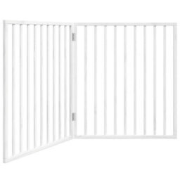 Walplus White Dog Gate Foldable 2 Panels 160 Cm Poplar Wood, Pet Barrier - thumbnail 2