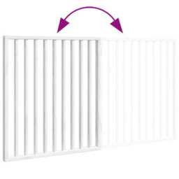 Walplus White Dog Gate Foldable 2 Panels 160 Cm Poplar Wood, Pet Barrier - thumbnail 7