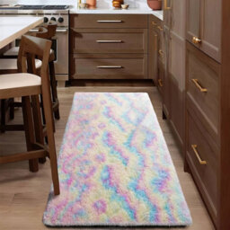 Ameha Rainbow Shaggy Rug Hallway Runner For Living Dining Room Bedroom Kitchen Rugs Modern Pet Friendly Rugs-60X220 Cm - thumbnail 6