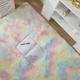 Ameha Rainbow Shaggy Rug Hallway Runner For Living Dining Room Bedroom Kitchen Rugs Modern Pet Friendly Rugs-60X220 Cm - thumbnail 5