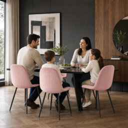 Bravich Ron Velvet Dining Chair - Pink, Set Of 2 - thumbnail 2