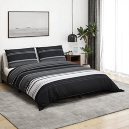 Vidaxl Duvet Cover Set Black And White 200X200 Cm Cotton
