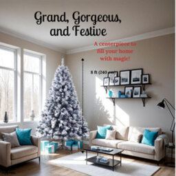 Evre Snowy Spruce Artificial Christmas Tree Pine Cone Berries 8Ft 240Cm 1500 Tips - 4/5/6/7/8Ft Available - thumbnail 3