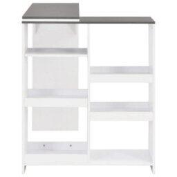 Berkfield Bar Table With Moveable Shelf White 138X39X110 Cm - thumbnail 4
