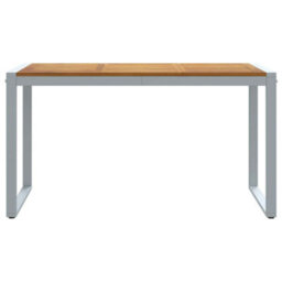 Berkfield Garden Dining Table Grey 140 X 80 X 75 Cm - thumbnail 5