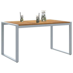 Berkfield Garden Dining Table Grey 140 X 80 X 75 Cm - thumbnail 3