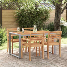 Berkfield Garden Dining Table Grey 140 X 80 X 75 Cm