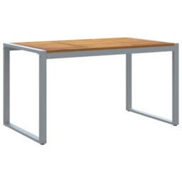 Berkfield Garden Dining Table Grey 140 X 80 X 75 Cm - thumbnail 2
