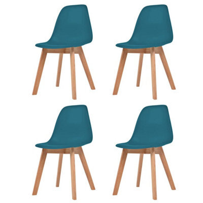 Vidaxl Dining Chairs 4 Pcs Turquoise Plastic Dining Chairs - image 1