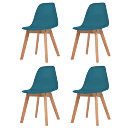 Vidaxl Dining Chairs 4 Pcs Turquoise Plastic Dining Chairs - thumbnail 1