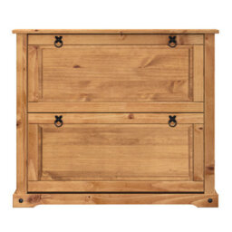Mercers Furniture Corona 2 Shelf Shoe Rack Chest Solid Wood Pine Antique Wax Wooden - thumbnail 3